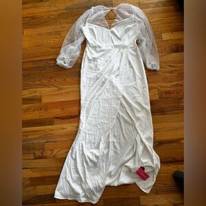 White mid length dress